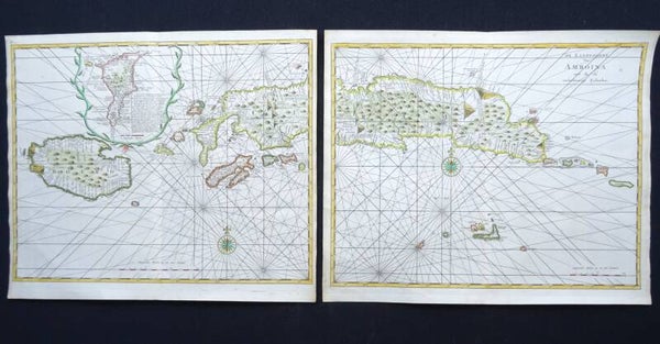 Indonesia, Moluccas – large map on 2 sheets Valentijn / Ottens, 1724, De Landvoogdy van Amboina met de elf onderhoorige Eylanden