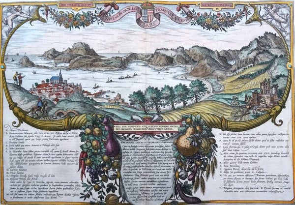 Italy, Naples, Pozzuoli, Ischia Braun & Hogenberg, 1580, Nullus in orbe locus Baiis praelucet amoenis.