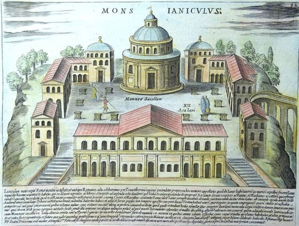 Italy, Rome, Janiculan Hill (Gianicolo), Trastevere  Giacomo Lauro, 1624, Mons Ianiculus
