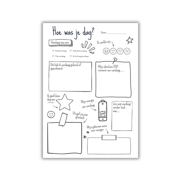Invulblad Mijn Dag - Dagboekje voor Kinderen - Printable