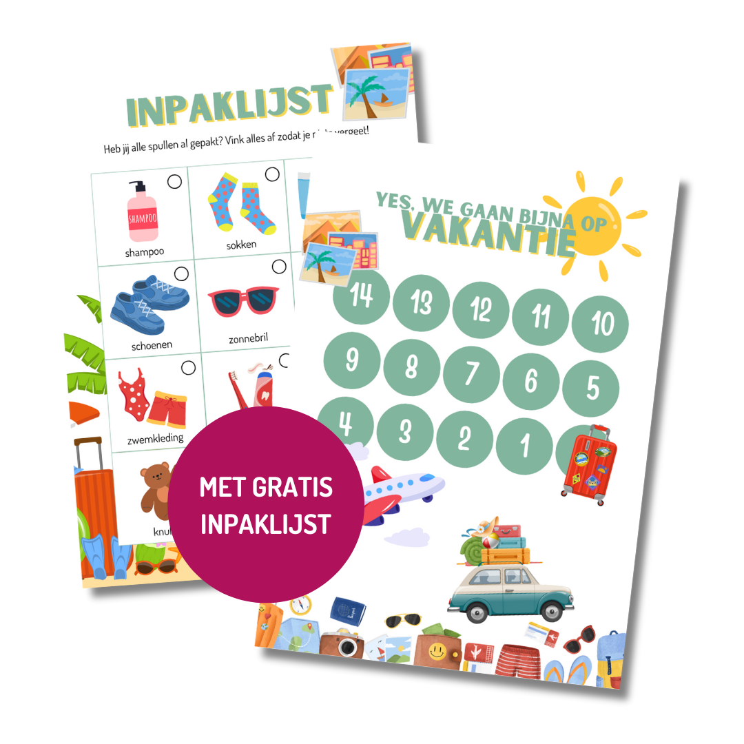 Aftelkalender vakantie - Printable