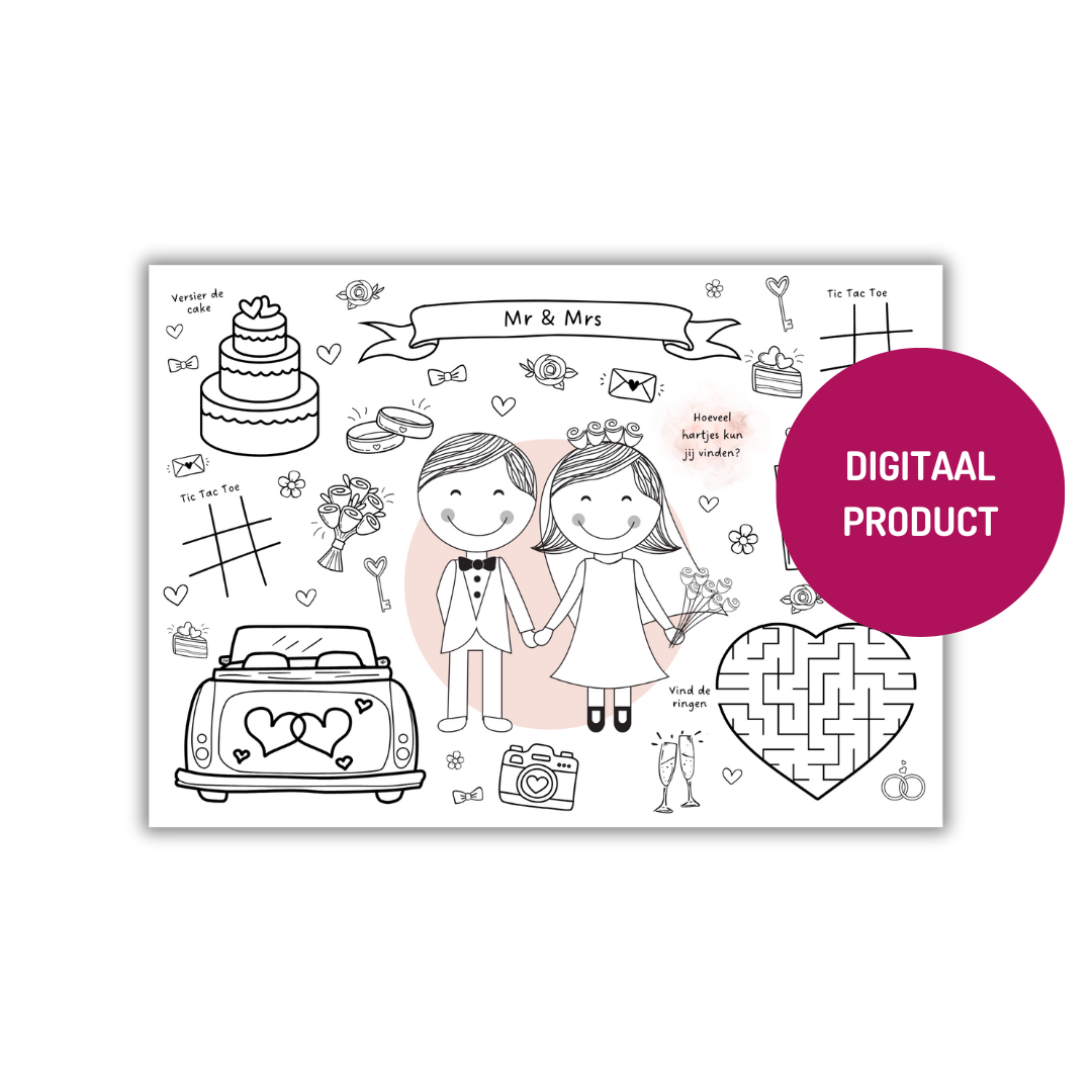 Bruiloft placemat - Printable