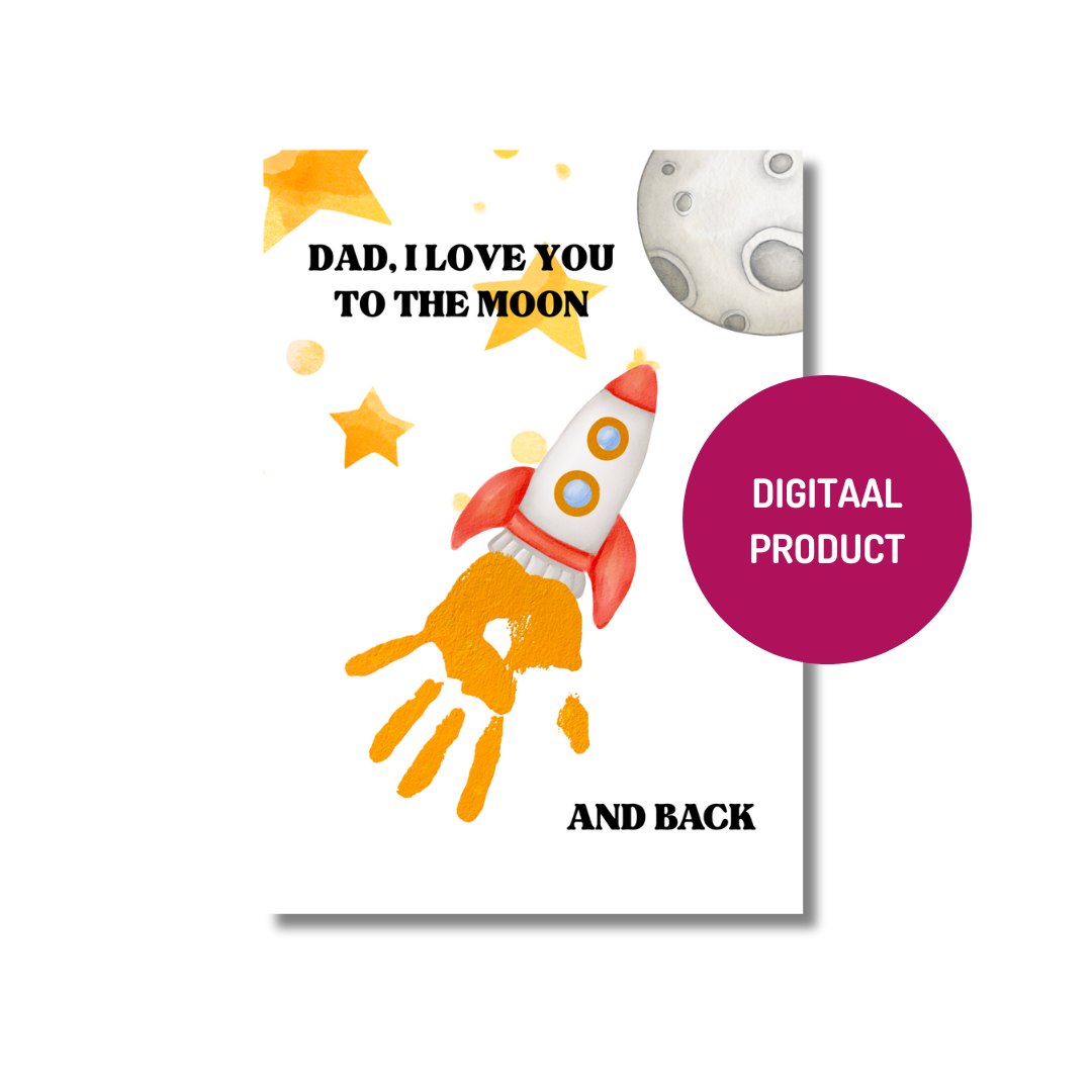 Printable | Vaderdagkaart of poster - handafdruk raket
