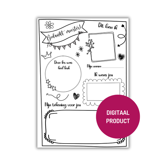Vriendenboekje afscheid meester - Printable