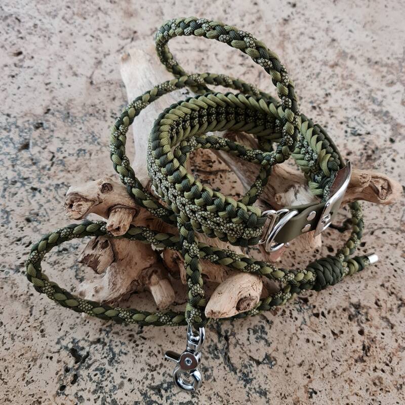 Paracord halsband / Cover-Up met lijn 