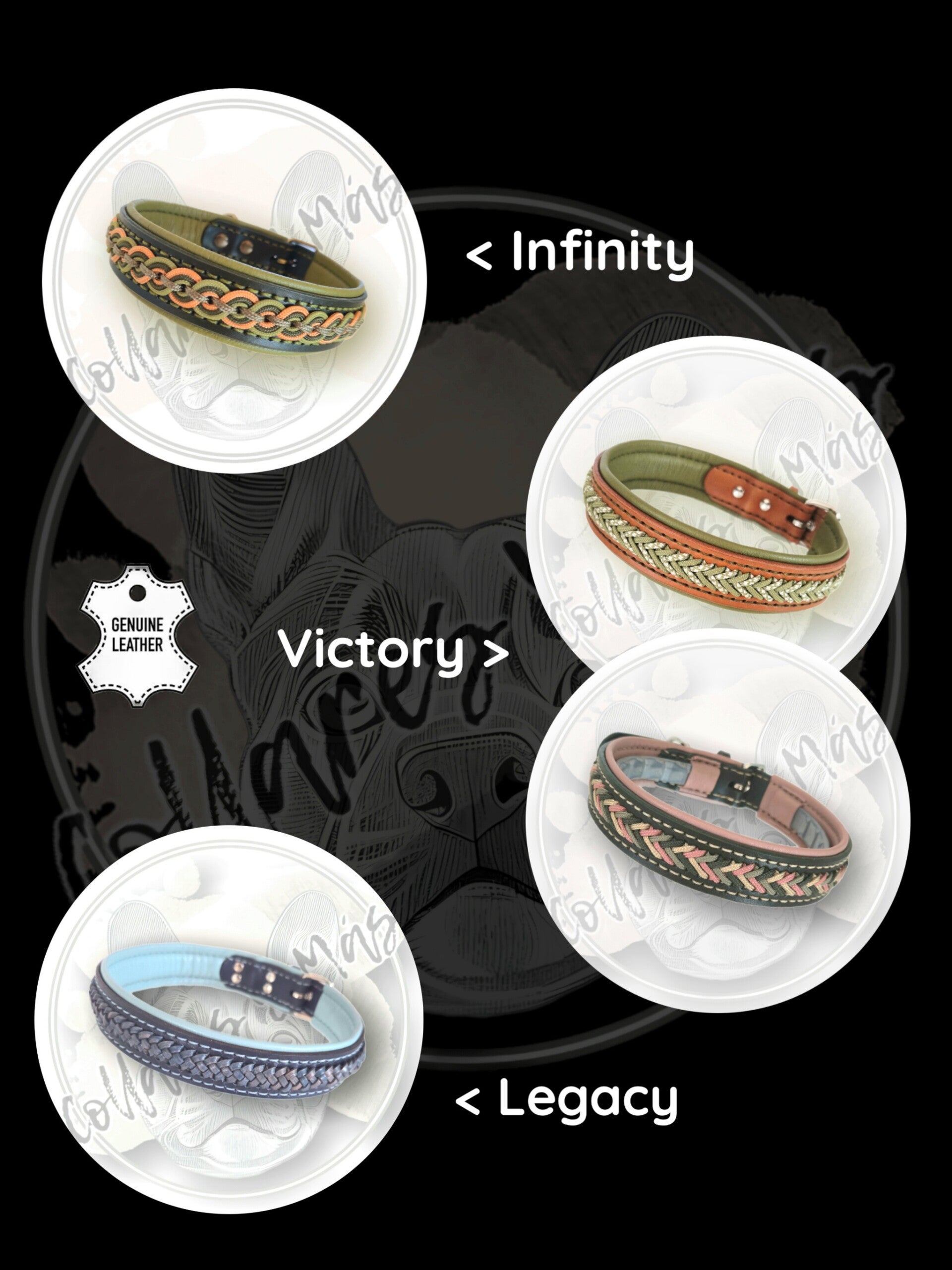 Keuze design in leer: Infinity - Victory - Legacy