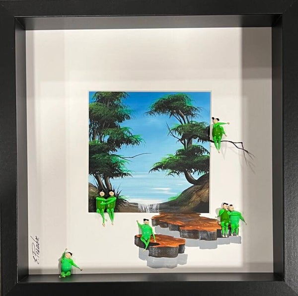 “Together to the Horizon” .Acrylic on Canvas, 27x27cm