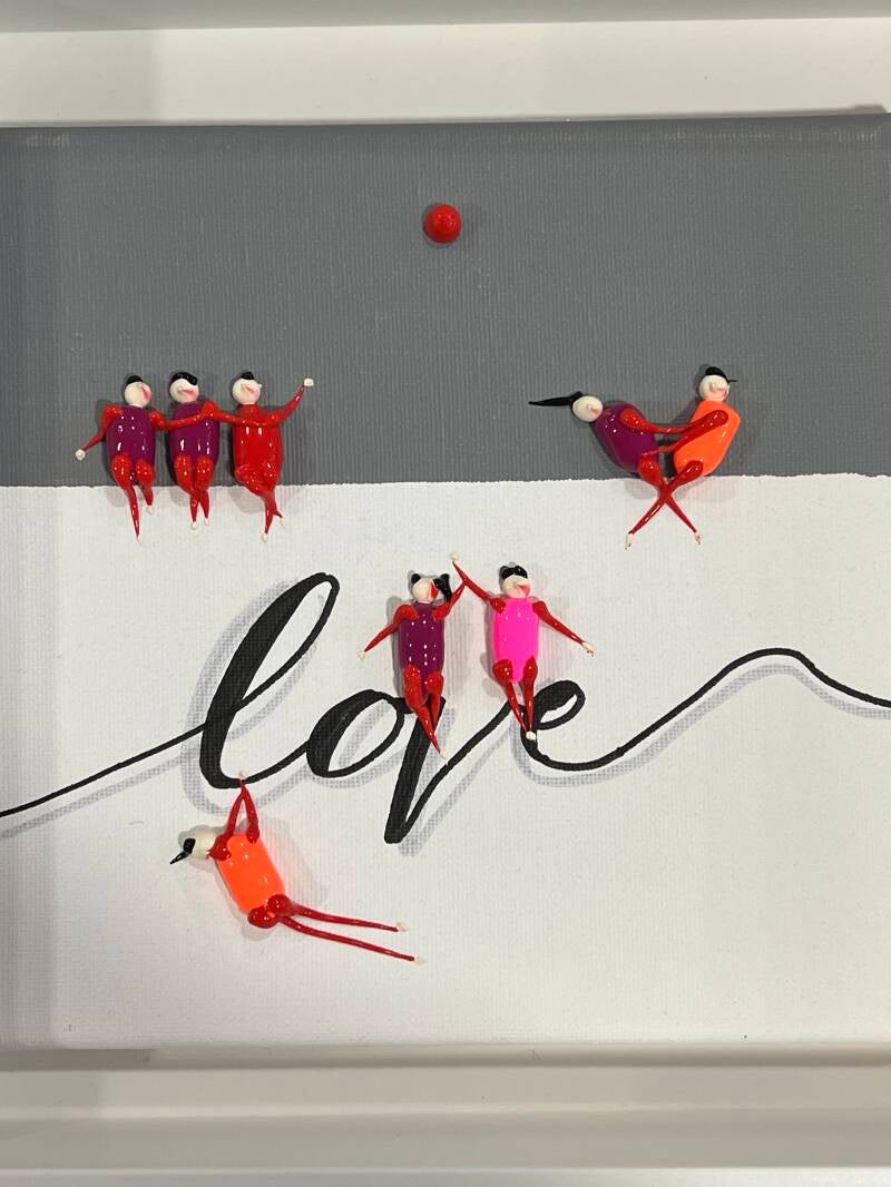 Freedom. Love. Acrylic on Cardboard,27x27cm | Eka Peradze Art