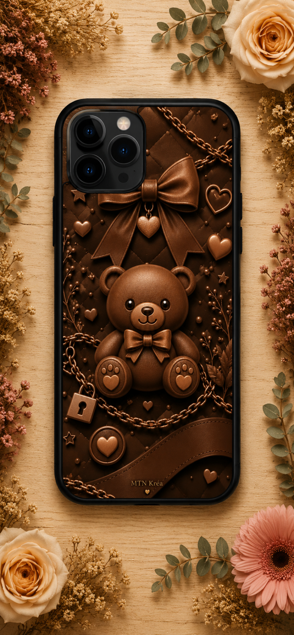 Coque ourson chocolat