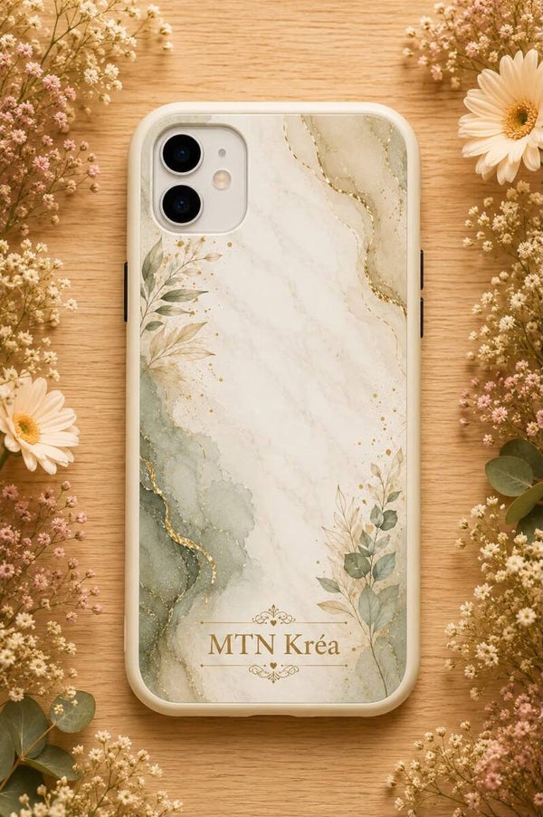 coque marbre sauge
