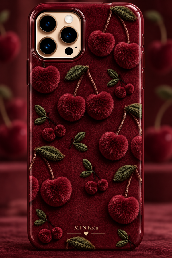 Coque cerise velours