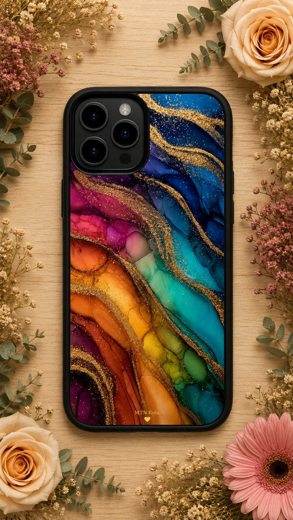 Coque arc en ciel précieux