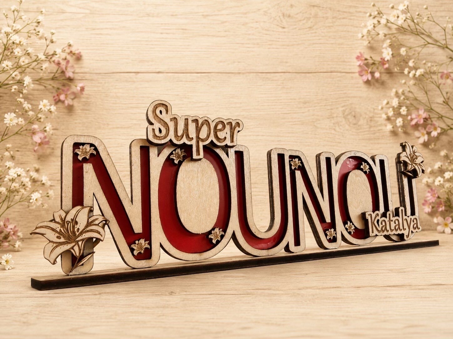 Décoration bois « super nounou »