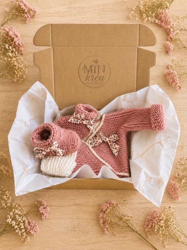 Coffret naissance vieux rose