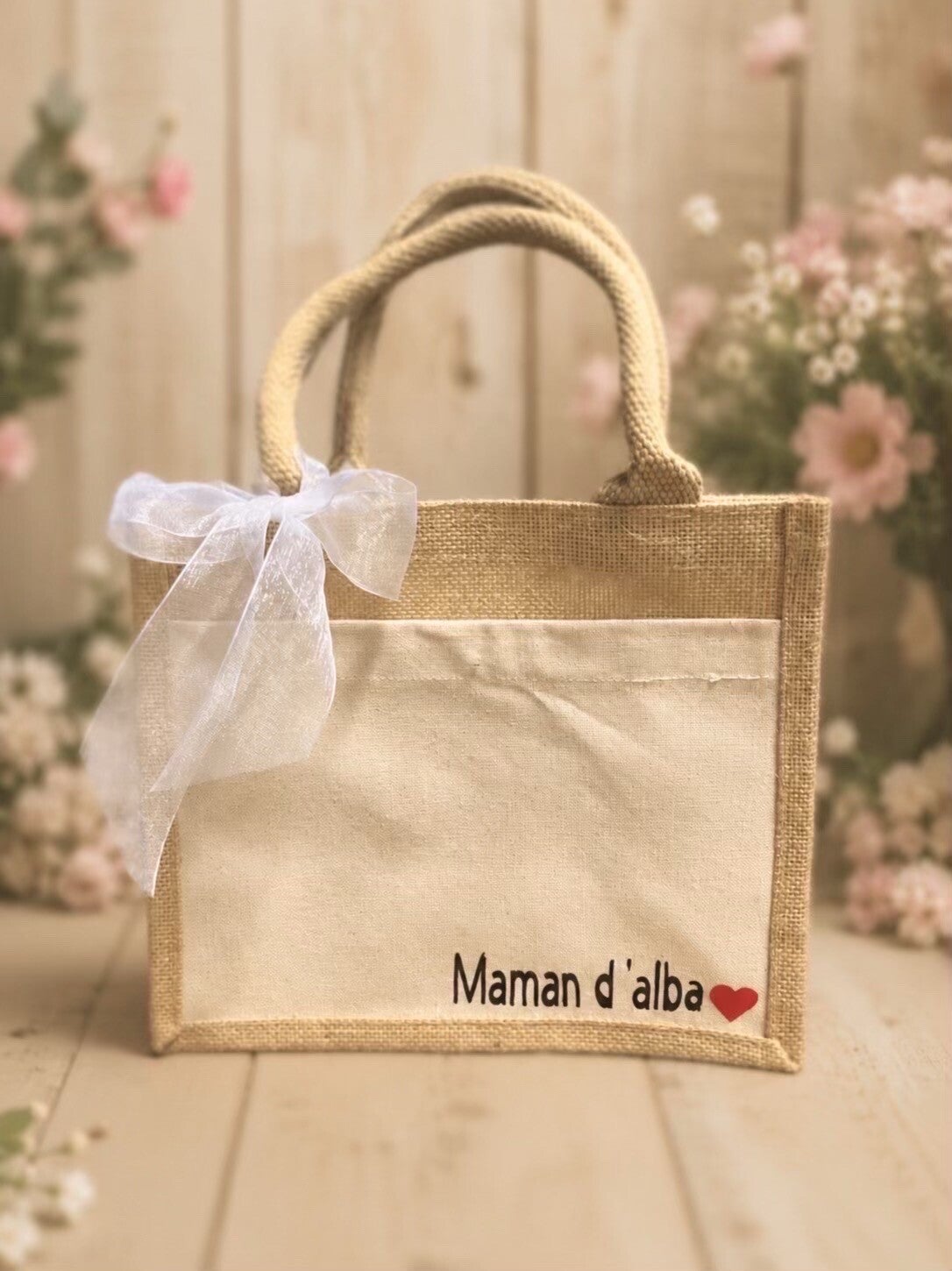 Petit sac jute personnalisé