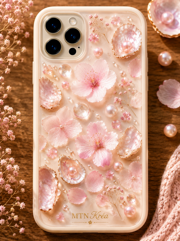 Coque floraison de perles