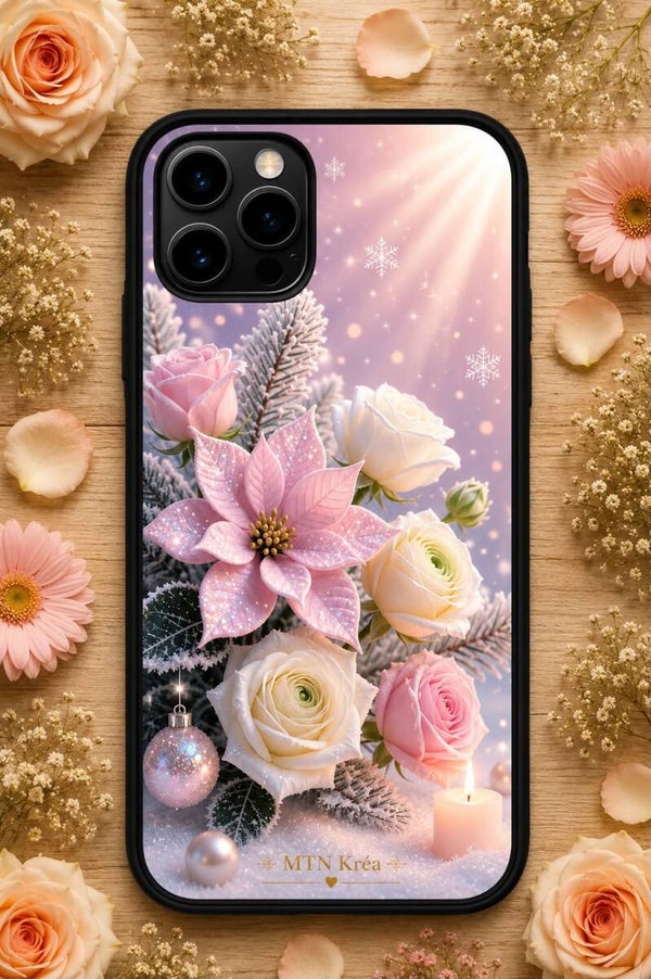 coque roses de noël