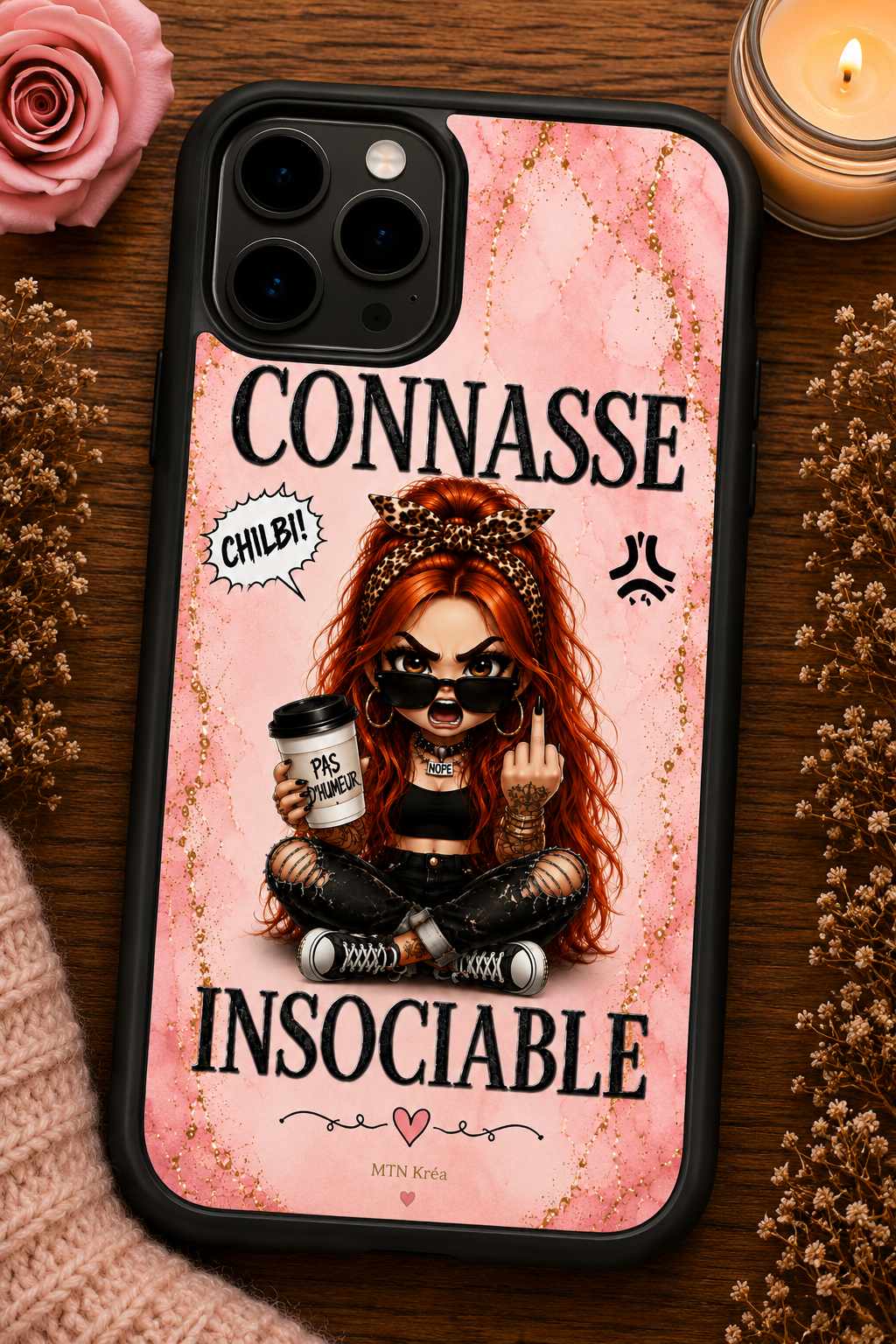 Coque rousse rebelle