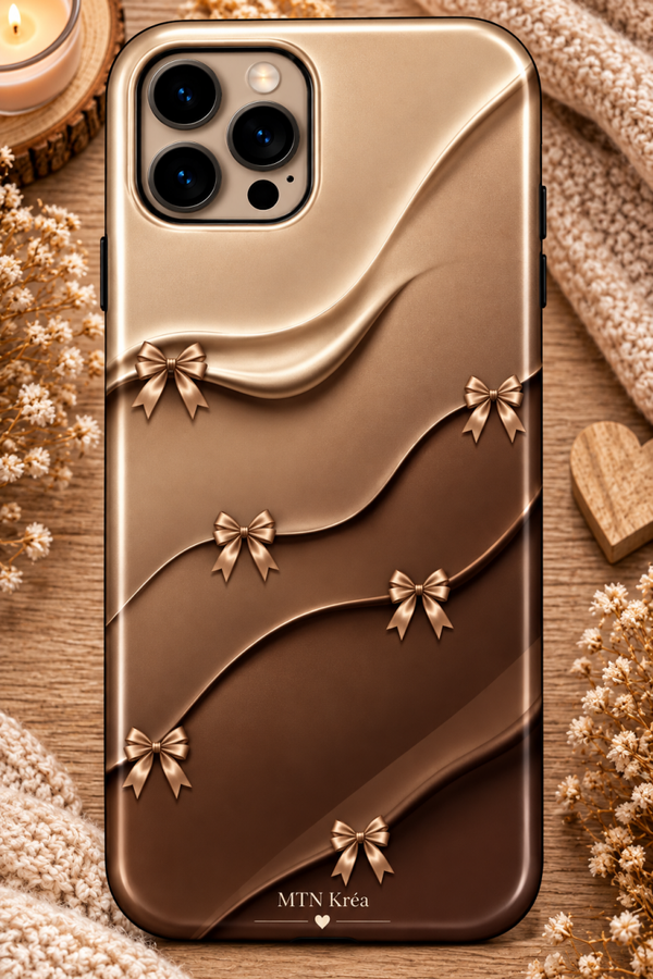 Coque chocolat satiné