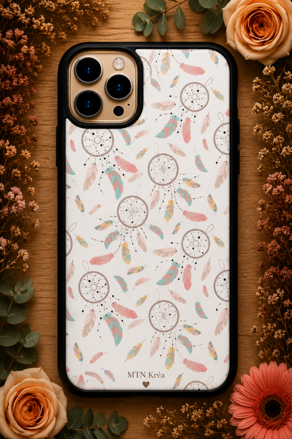 Coque plumes de rêve