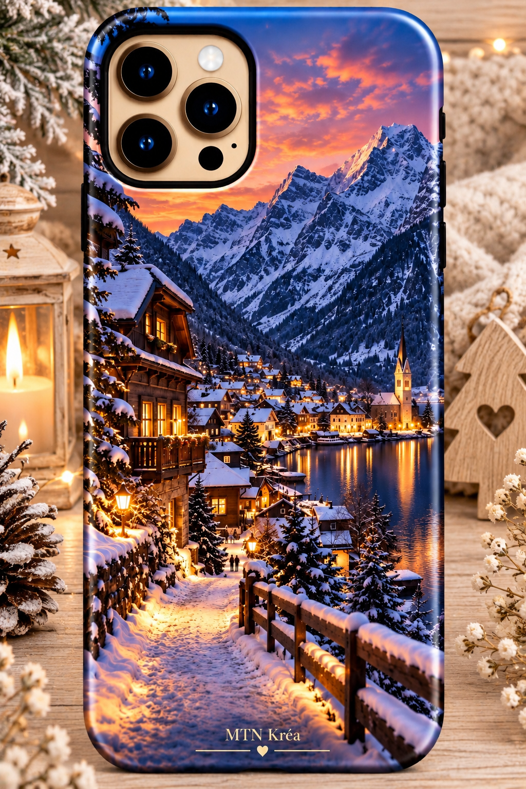 Coque noël enneigé