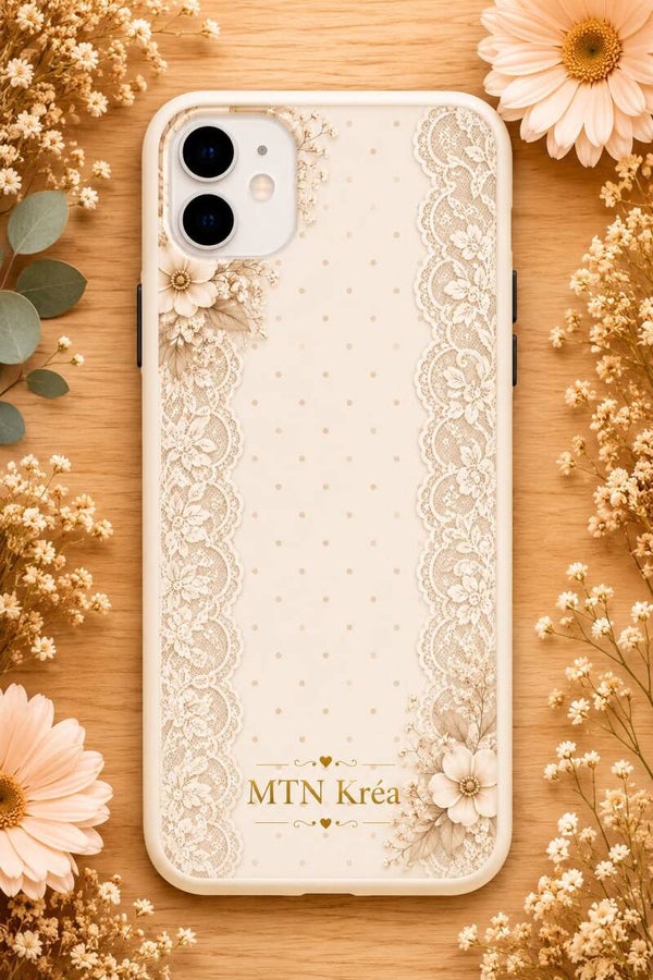 coque dentelle fleurie