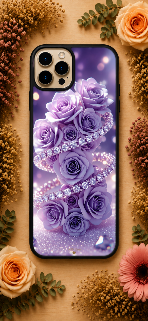 Coque roses de cristal