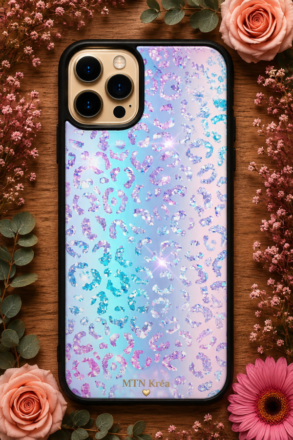 Coque léopard irisé