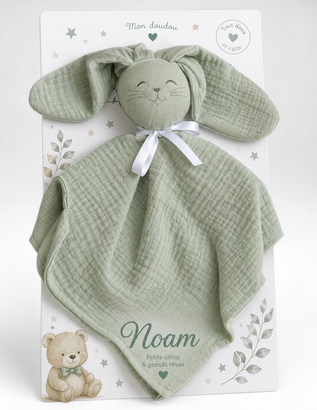 Doudou gaz de coton personnalisé