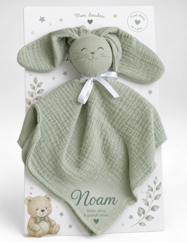 Doudou gaz de coton personnalisé