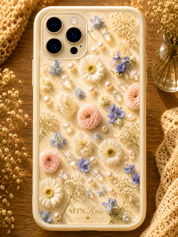 Coque bleuet et marguerite