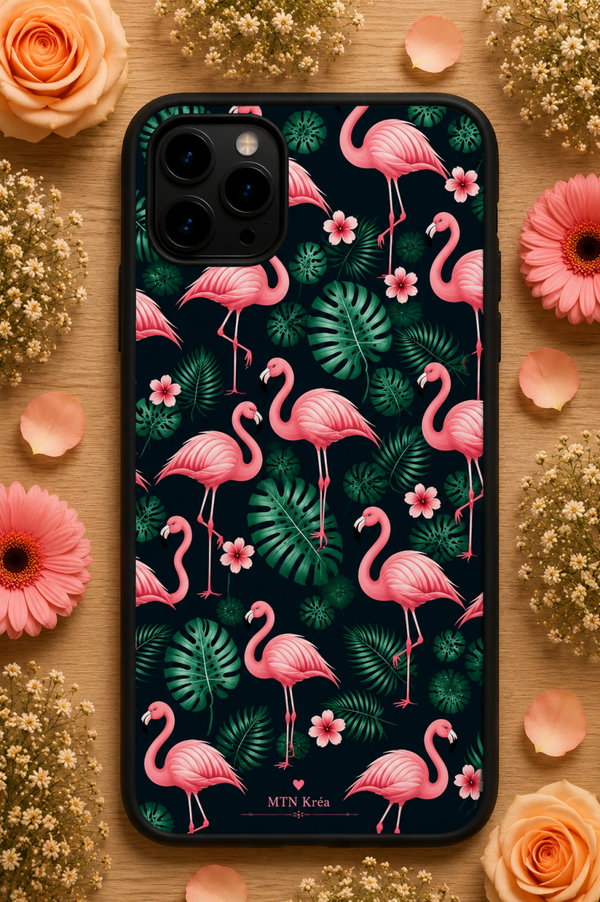 Coque flamant tropical