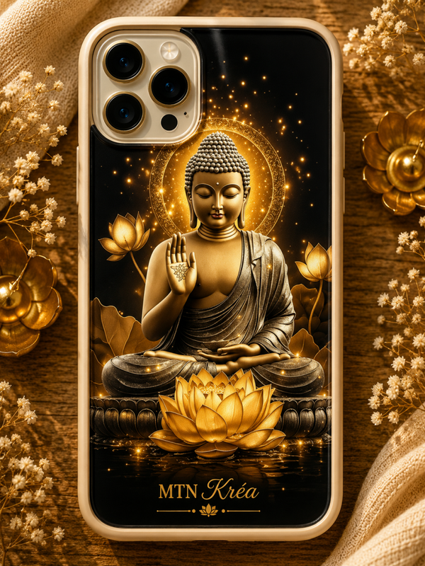 Coque sérénité dorée
