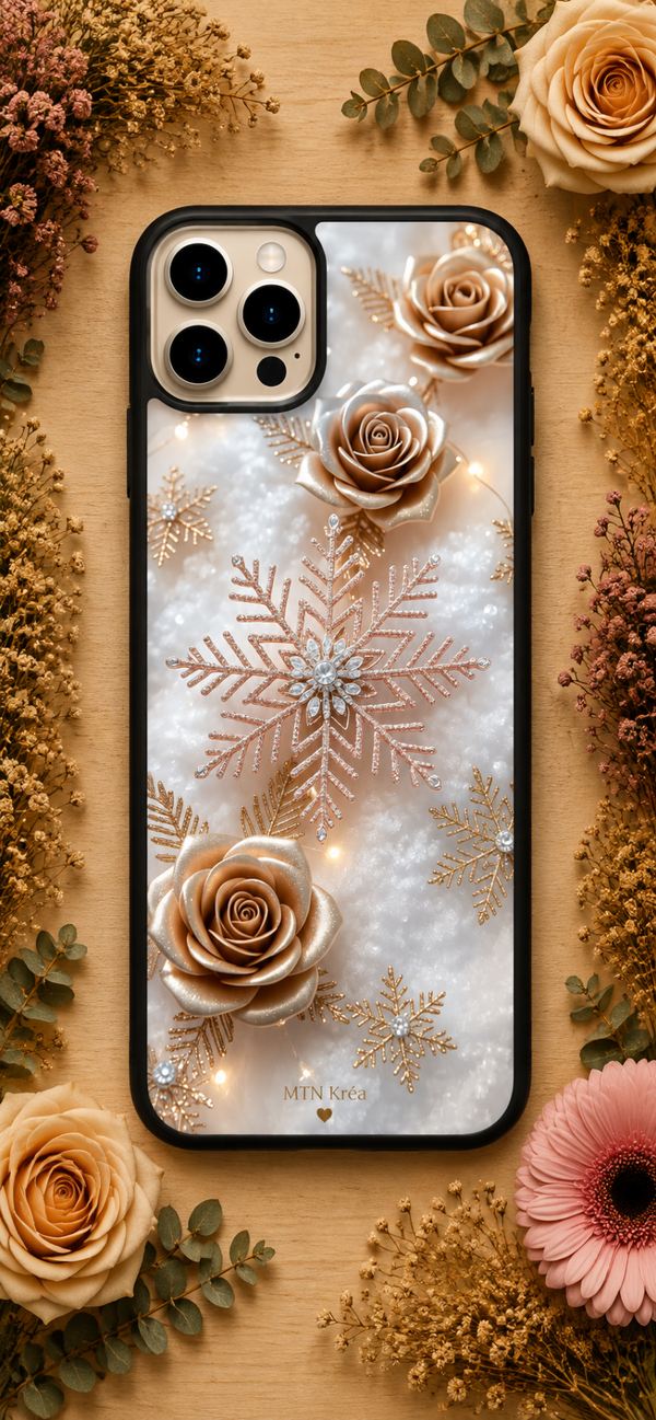 Coque roses de givre