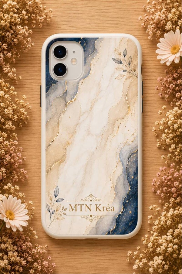 coque marbre saphir