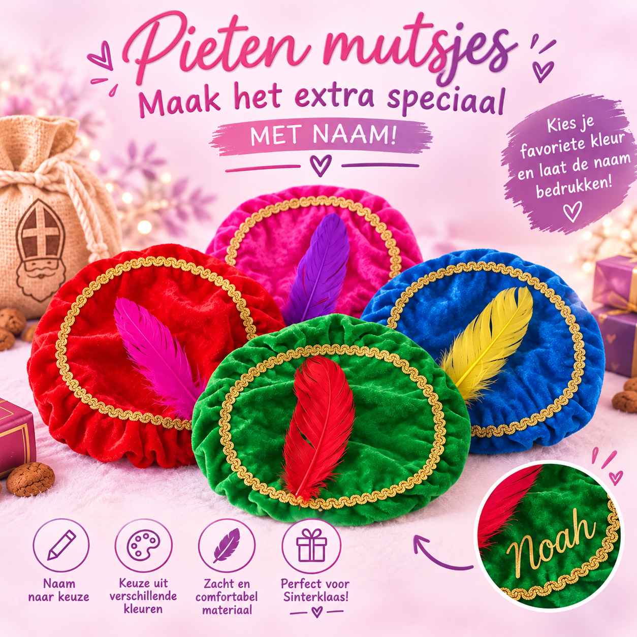 pieten muts met naam
