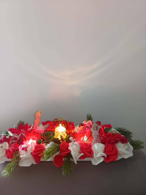 Centre de table avec 3 bougies led