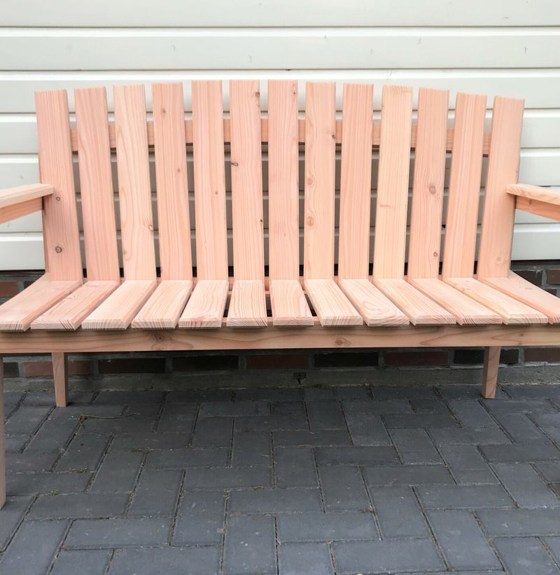 Tuinbank  douglashout tweezits. Tuinbank op maat.