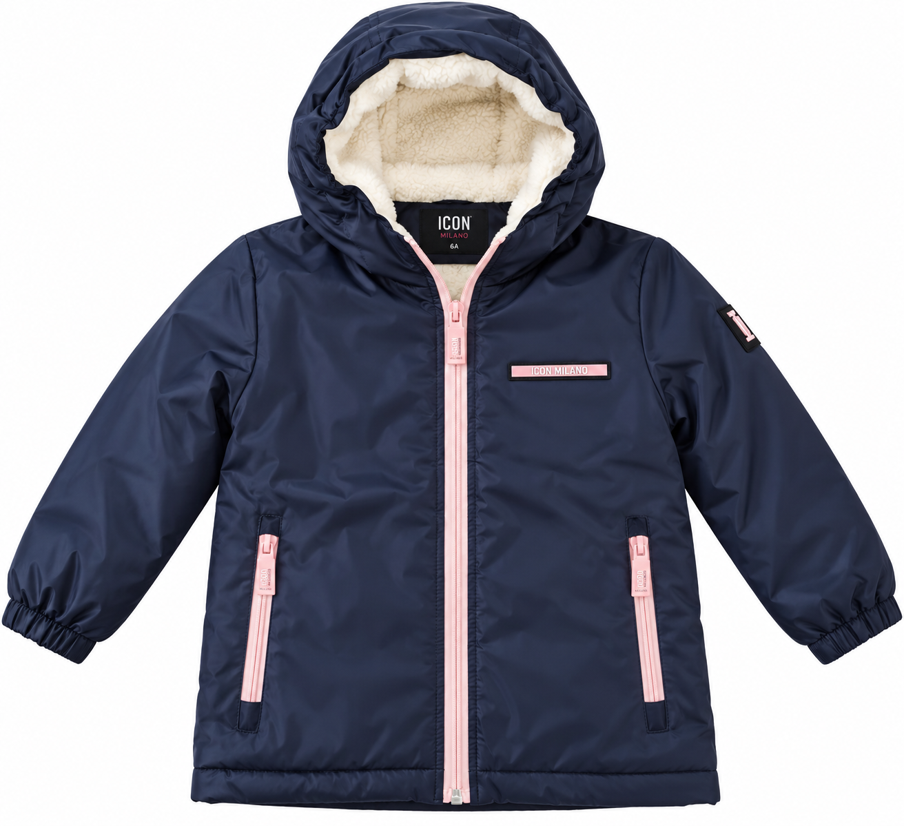 Parka fille ICON MILANO – bleu marine– Doublure sherpa