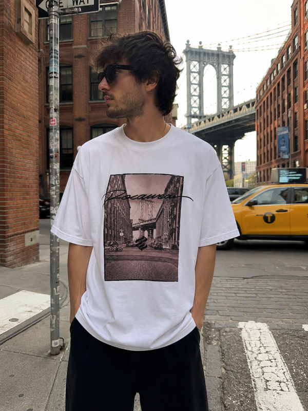 T-shirt Rocawear Oversize Homme – Blanc – 100 % Coton – Imprimé New York