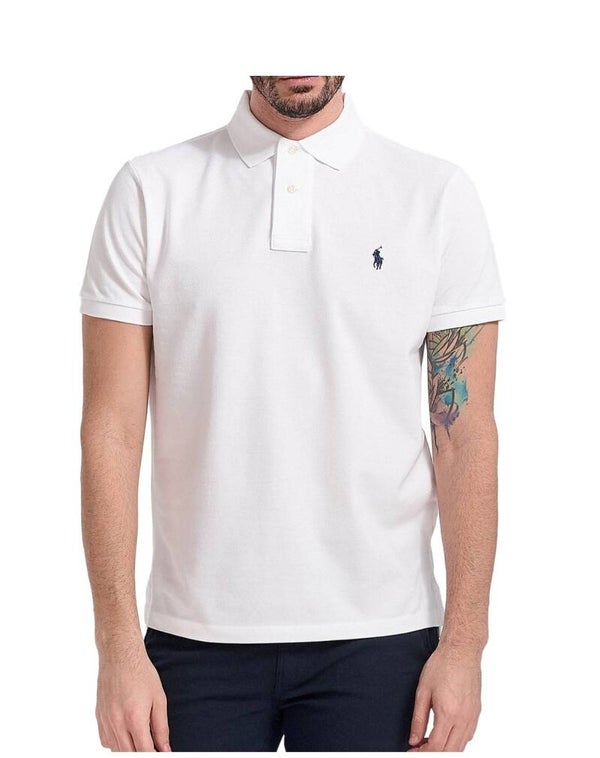Polo Ralph Lauren blan logo marine