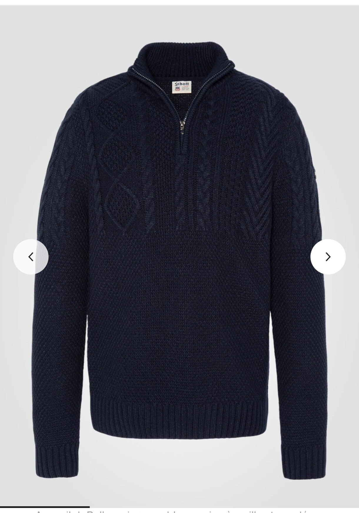 Pull camionneur schott à mailles torsadées