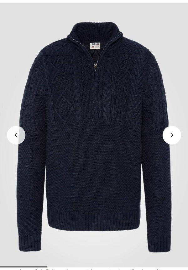 Pull camionneur schott à mailles torsadées