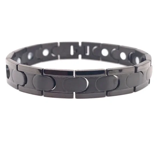 Mens Stainless Steel Ion and Magnet Therapy Bracelet