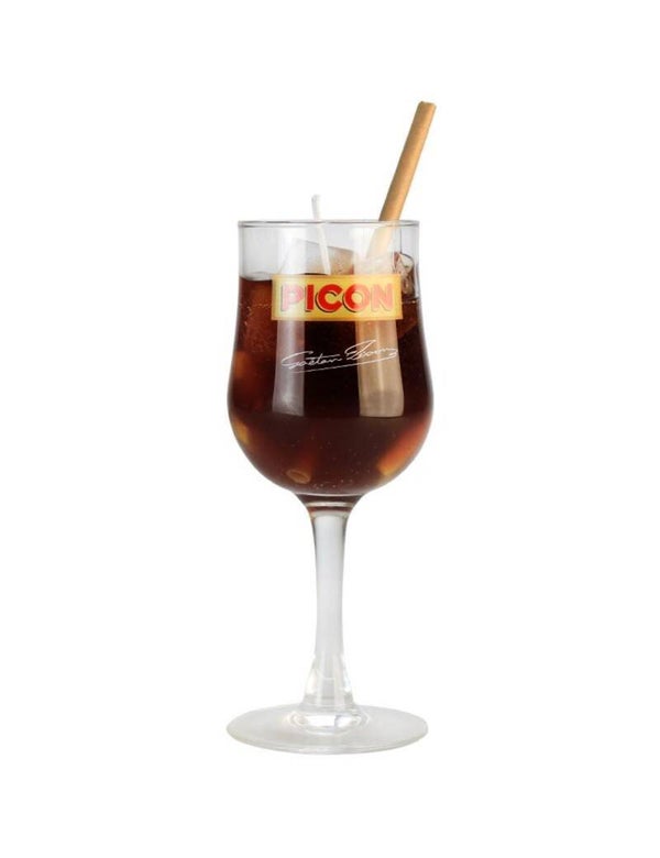 Bougie artisanale parfumée dans un verre Picon Club