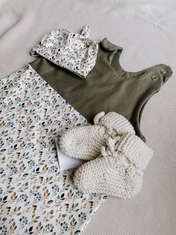 Minimonkey Sewing salopette leaves