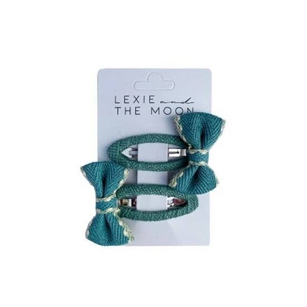 Lexie & The Moon hair clip bow green