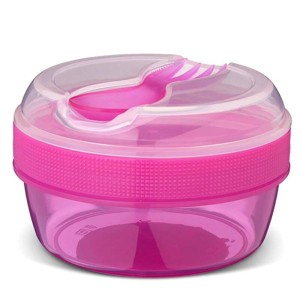 Snackbox met koelschijf roze
