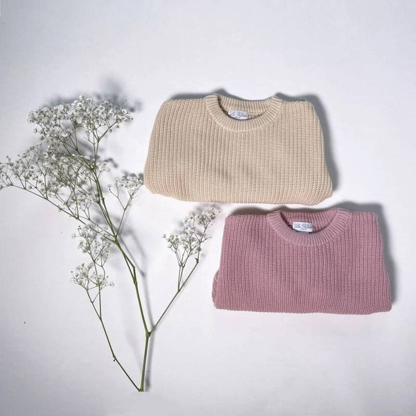 Oversized trui beige