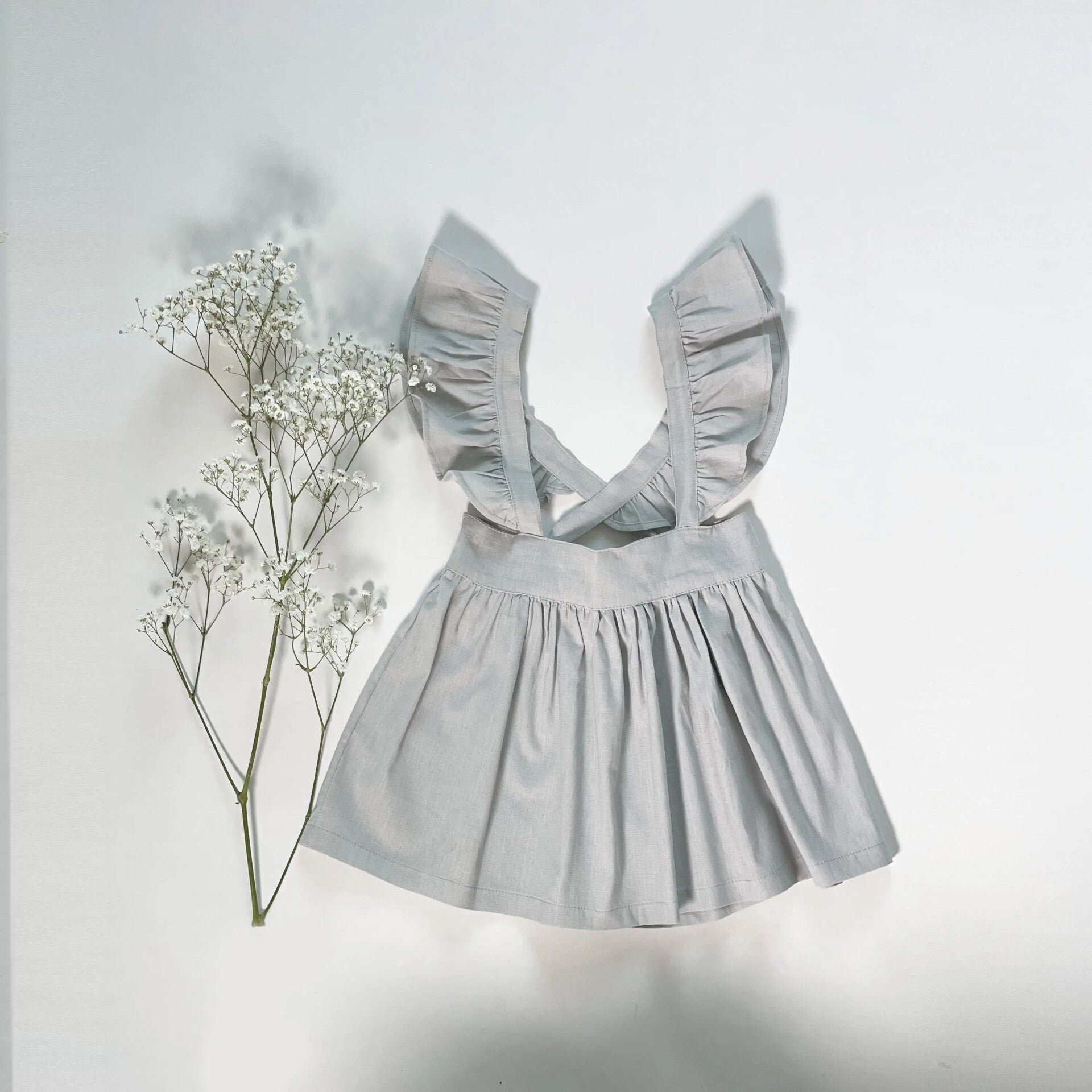 Rok met ruche lichtgrijs